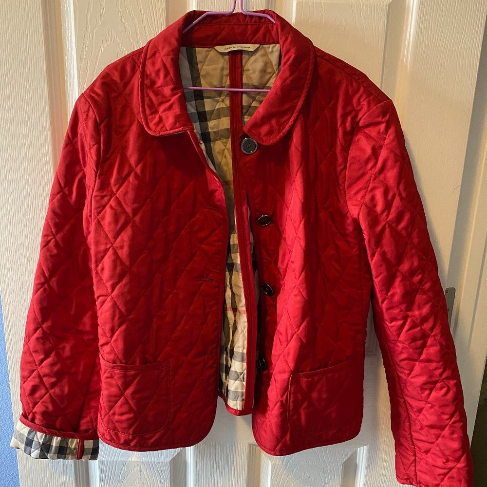 Burberry  Diamond Quilted  red jacket Size M